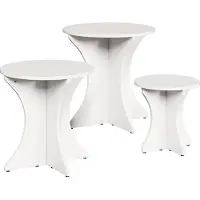 Prolenta Maison Exclusive - Table basse, ensemble de 3 pièces, blanche, 46 x 46 x 47 cm