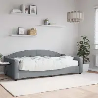 Prolenta Maison Exclusive - Lit de jour avec matelas, gris clair, 100 x 200 cm, tissu