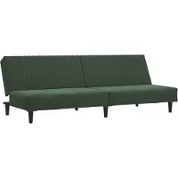 Syfax Canapé-lit à 2 places vert foncé velours