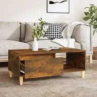 Prolenta Maison Exclusive - Table basse en chêne fumé 90x50x36,5 cm Matériau dérivé du bois