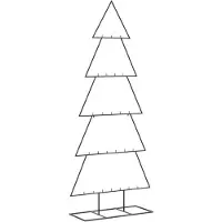 Syfax Arbre de Noël en métal pour décoration noir 150 cm