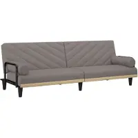 Syfax Canapé-lit avec accoudoirs taupe tissu