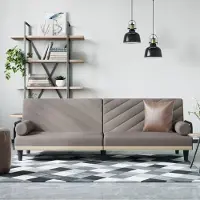 Prolenta Maison Exclusive - Canapé-lit avec accoudoirs, tissu taupe