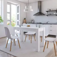 Prolenta Maison Exclusive - Table à manger blanche 120x60x76 cm Matériau dérivé du bois
