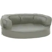 Syfax Matelas de lit ergonomique de chien 60x42 cm Aspect de lin Gris