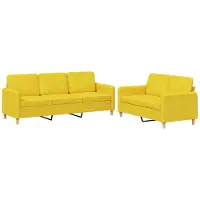 Syfax ensemble de canapé 2 pièces avec coussin Tissu jaune clair