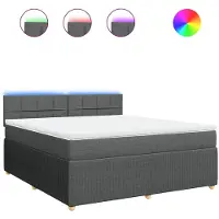 Syfax Sommier à lattes de lit avec matelas Gris foncé 180x200cm Tissu