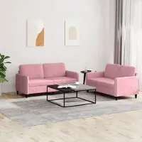 Prolenta Maison Exclusive - Ensemble de canapés 2 pièces en velours rose