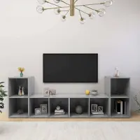 Prolenta Maison Exclusive - Meubles TV 4 pcs Gris béton 72x35x36,5 cm Bois d'ingénierie