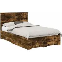Syfax Cadre de lit Chêne fumé 120 x 190 cm Bois d'ingénierie