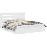 Syfax Lit de Rangement Blanc 180 x 200 cm Bois d'ingénierie