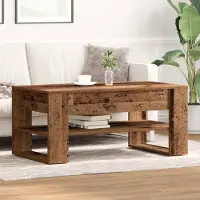 Prolenta Maison Exclusive - Table basse en bois ancien 102 x 55 x 45 cm Matériau dérivé du bois
