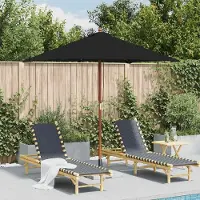 Prolenta Maison Exclusive - Parasol à mât en bois noir 150 x 200 cm