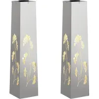 Syfax Lumière de chemin LED solaire 2 pcs Blanc chaud 18 x 18 x 80 cm