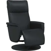 Syfax Fauteuil inclinable avec repose-pieds noir similicuir