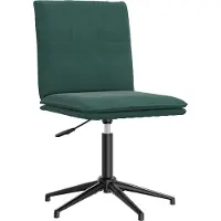 Syfax Chaise de salle à manger Vert foncé Velours