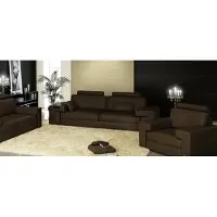 AEA Canapé en cuir Ensemble de canapés 3+2+1 Canapé Assise Coussin Canapé Ensemble Nassau Marron