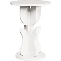 vidaXL Table basse blanche 39,5 x 39,5 x 53,5 cm en bois massif de pin