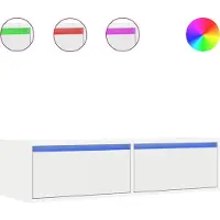 Syfax Meuble TV avec lumières LED blanc 100X35,5x25 cm