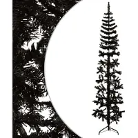 Syfax Demi sapin de Noël artificiel mince avec support Noir 210 cm