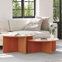 Prolenta Maison Exclusive - Table basse, lot de 2, couleur marron cire, dimensions : 79 x 39,5 x 40 cm