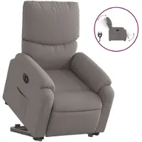 Syfax Fauteuil inclinable électrique taupe tissu