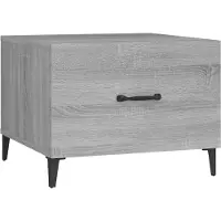 Syfax Table basse avec pieds en métal Sonoma gris 50x50x40 cm
