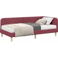 Syfax Cadre de lit d'angle Bordeaux 100 x 200 cm tissu