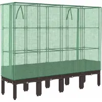 Syfax Jardinière surélevée avec housse aspect rotin 160x40x140 cm