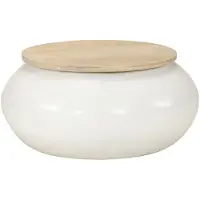 vidaXL Table basse de style élégant Blanc 51x51x27 cm Mango massif Tables basses DE592997