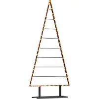 Syfax Arbre de Noël en métal avec support Noir 180 cm Acier