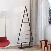 Prolenta Maison Exclusive - Sapin de Noël métallique avec support Noir 180 cm Acier