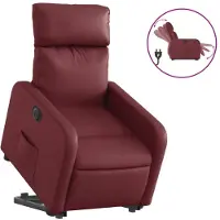 Syfax Fauteuil inclinable électrique rouge bordeaux similicuir