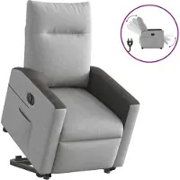 Syfax Fauteuil inclinable électrique gris nuage tissu