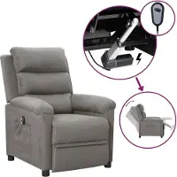 Prolenta Maison Exclusive - Fauteuil relax électrique gris clair tissu