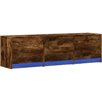 Syfax Meuble TV Chêne fumé 140 x 34 x 40 cm Bois d'ingénierie