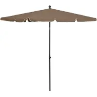 Syfax Parasol de jardin avec mât 210x140 cm Taupe
