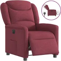 Syfax Fauteuil inclinable électrique Rouge bordeaux Tissu