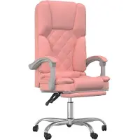 vidaXL Chaise de bureau avec fonction massage Rose similicuir