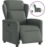 Syfax Fauteuil inclinable électrique Gris foncé Tissu