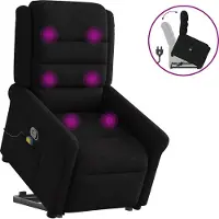 Syfax Fauteuil de massage inclinable Noir Tissu