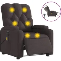 Syfax Fauteuil de massage électrique Tissu marron foncé
