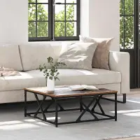 Prolenta Maison Exclusive - Table basse en bois ancien 70 x 70 x 30 cm Matériau dérivé du bois