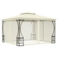 Syfax Tonnelle avec moustiquaire 300x300x265 cm Crème
