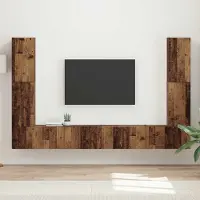Prolenta Meuble TV exclusif - Ensemble de 8 pièces en bois massif recyclé