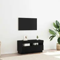 Prolenta Meuble TV exclusif - Dimensions : 80 x 35 x 40 cm. Couleur : noir, imitation bois chêne. Matériau : panneaux de particules