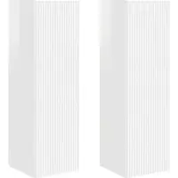 Syfax Meuble TV mural 2 pcs Blanc Brillant 30 x 31 x 100 cm