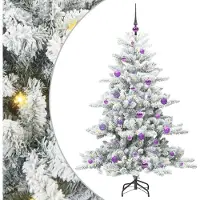 Syfax Sapin de Noël Artificiel à Branches Articulées Blanc 150 cm