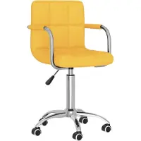 Syfax Chaise pivotante de bureau Jaune moutarde Tissu