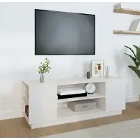 Prolenta Maison Exclusive - Meuble TV blanc 110x35x40,5 cm Bois massif de pin